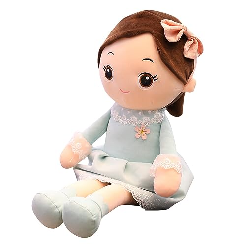 Uposao Kuschelpuppe Weiche Stoffpuppe, 40CM Mädchen Plüschpuppe Gefüllte Puppen mit Kleidung Haaren Niedliches Märchen Prinzessin Stofftier Fee Spielzeug Weihnachten Geschenk Für Baby Kinder,Grün von Uposao