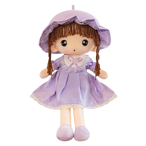 Uposao Kuschelpuppe Weiche Stoffpuppe, 45CM Mädchen Plüschpuppe Gefüllte Puppen mit Kleidung Haaren Niedliches Märchen Prinzessin Stofftier Fee Spielzeug Weihnachten Geschenk Für Baby Kinder von Uposao