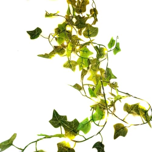 Uposao LED Lichterkette Efeu Künstlich,Fake Efeu Girlande Lichterkette mit Blättern für Innenberei,Hochzeit, Party Deko von Uposao