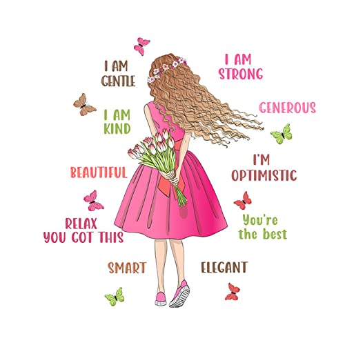 Uposao Schmetterlings Mädchen Wandaufkleber, Wandtattoo Wohnzimmer Wanddeko Blumen Baby-Kinderzimmer Wohnzimmer Schlafzimmer Wanddeko Wandbild Selbstklebend Hause Wanddekoration,30 * 90cm von Uposao