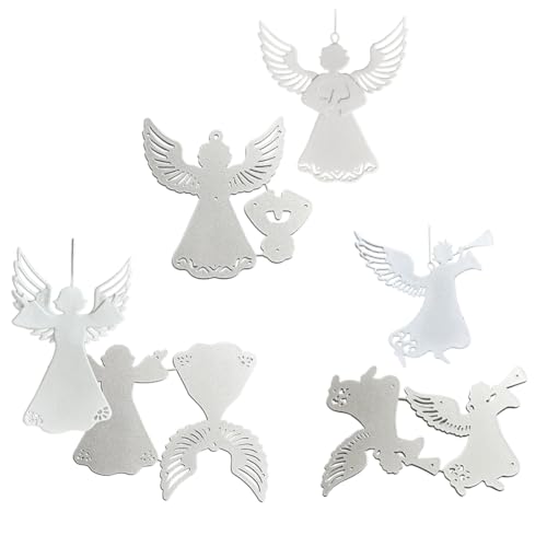 Uposao Weihnachten Engel Stanzmaschine Stanzschablone Engel Stanzformen Anhänger Engel Muster Prägeschablonen Stanzformen Schablonen Für DIY Scrapbooking Basteln Weihnachtsbaum Deko von Uposao