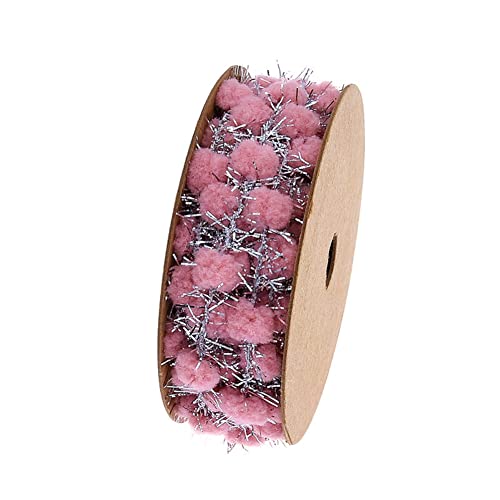 Weihnachten Geschenkband,1 Rollen 3m Länge Drahtwolle Ball Gurtband Dekoband mit Drahtkanten Weihnachtsbänder zum Basteln Geschenkverpackung für Hochzeit Weihnachten Geburtstag,Rosa + silber von Uposao