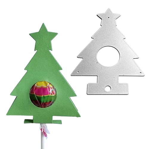 Uposao Weihnachts Schokolade Stanzformen 3D Weihnachtsbaum Metall Lutscherform Prägeschablonen Stanzformen Weihnachten Stanzer Stanzmaschine Prägeschablonen für DIY Geschenkboxen Herstellung Geschenk von Uposao