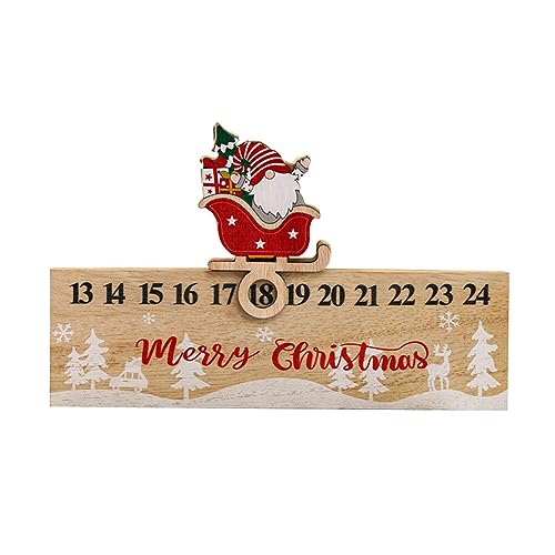 Uposao Weihnachtsab Tage Countdown Kalender Holz Weihnachten Adventskalender Santa Claus Tisch Schreibtisch Kalender Ornament Für Home Office Decor von Uposao