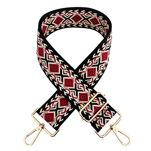 Verstellbar Schulterriemen für Taschen mit Karabiner,75-130cm 5cm Breit Bunt Taschengurt Schultergurt für Damen Herren Tragegurt Umhängegurt für Tragetaschen Handtaschen DIY Zubehör,Schwarz Rot Verstellbar Schulterriemen für Taschen mit Karabiner,75-130cm 5cm Breit Bunt Taschengurt Schultergurt für Damen Herren Tragegurt Umhängegurt für Tragetaschen Handtaschen DIY Zubehör,Schwarz Rot von Uposao
