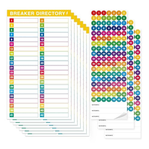 10 Blatt Breaker Panel-Etiketten, wasserdicht, wiederverwendbar, für elektrische Boxen, Nummernkatalog, selbstklebende Marker für die Organisation von Lastzentren 10 Blatt Breaker Panel-Etiketten, wasserdicht, wiederverwendbar, für elektrische Boxen, Nummernkatalog, selbstklebende Marker für die Organisation von Lastzentren von Upstore