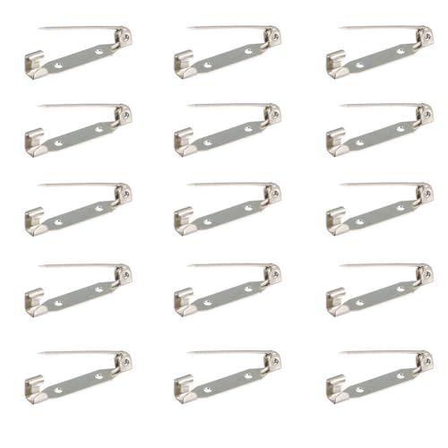 100 Stück 25 mm Sicherheitsschnäpper Sicherungsstifte Rückseite Sicherheitsverschluss Brosche Abzeichen Bar Pin mit Löchern für DIY Namensschilder Schmuckherstellung Corsage Abzeichen von Upstore