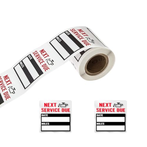 100 Stück Ölwechsel-Aufkleber, Service-Erinnerungs-Etiketten, Ölwechsel-Erinnerungs-Aufkleber, transparent, für die Windschutzscheibe, 5,1 x 5,1 cm, 1 Rolle von Upstore