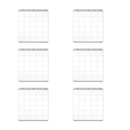 6 Stück transparente Acryl-Stempelblöcke Set mit Gitterlinien, vielseitige Stempelblöcke für DIY, Scrapbooking, Kartenherstellung, Basteln, Stempel, Prägung, Tintenprojekte von Upstore