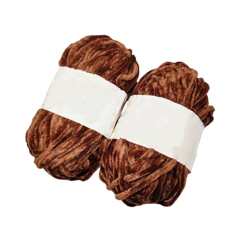 Samt-Chenille-Garn zum Häkeln, weiches, grobes Strickgarn für Baby-Decken, Pullover, Basteln, Basteln, Bastelgarn für Anfänger (Kaffee) von Upstore