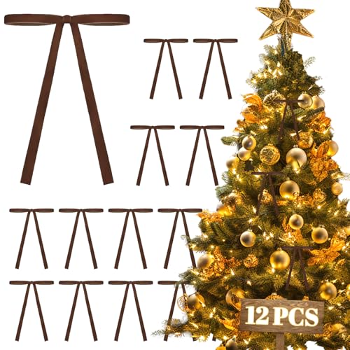 Weihnachtsschleifen, Samtband, vielseitige Schleifen-Dekoration für Vintage-Weihnachtsdekoration und Innenbereich, Weihnachtsdekorationen für Türakzente, Kranzdekoration, Strumpfbesatz von Upusa