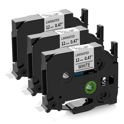 Upwinning Tze-231s Tze 231 H100LB 1000 H108 H100R H110 1010 1005 PT-H107B H200 D210VP P300BT E110 Beschriftungsgerät Bänder 12mm Kompatibel mit Brother P-Touch Etikettiergerät, Tze Schriftband 12mm von Upwinning