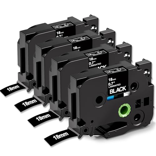 Upwining Tze 18mm D410 Bänder Schwarz Kompatible mit Brother P-touch Bänder 18mm Schwarz Tze 345 Tze-345, als Ersatz für P touch Schriftbänder 18 mm für Brother D400 PTD410 P710BT E300VP Upwining Tze 18mm D410 Bänder Schwarz Kompatible mit Brother P-touch Bänder 18mm Schwarz Tze 345 Tze-345, als Ersatz für P touch Schriftbänder 18 mm für Brother D400 PTD410 P710BT E300VP von Upwinning