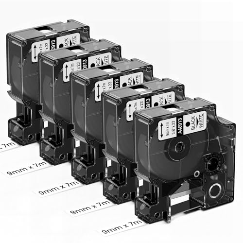 Upwinning 40913 Etikettenband 9mm x 7m Kompatible mit Dymo D1 9mm Etikettenband s0720680 schwarz auf weiß, Kompatibel für Dymo LabelManager 160 210D 280 360D 420P 640CB Beschriftungsgerät, 5 Stück Upwinning 40913 Etikettenband 9mm x 7m Kompatible mit Dymo D1 9mm Etikettenband s0720680 schwarz auf weiß, Kompatibel für Dymo LabelManager 160 210D 280 360D 420P 640CB Beschriftungsgerät, 5 Stück von Upwinning