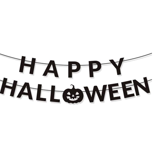 1 Set "Happy Halloween"-Banner, Wimpelketten mit Kürbisen, Schild, Dekorationen, Halloween-Banner, hängende Partyzubehör, Dekorationen 1 Set "Happy Halloween"-Banner, Wimpelketten mit Kürbisen, Schild, Dekorationen, Halloween-Banner, hängende Partyzubehör, Dekorationen von Uqezagpa