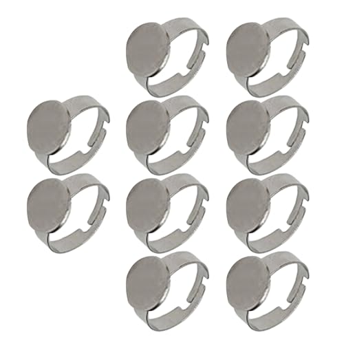 10pcs Robuste Edelstahlringe Blanks Verstellbare Edelstahlringe Unterstützung Für Handwerksbehörden von Uqezagpa