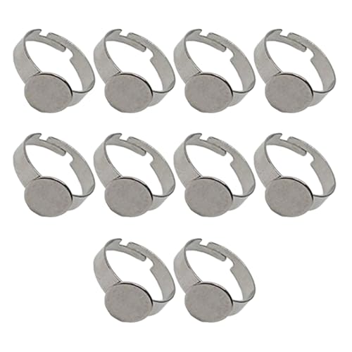 10pcs Robuste Edelstahlringe Blanks Verstellbare Edelstahlringe Unterstützung Für Handwerksbehörden von Uqezagpa