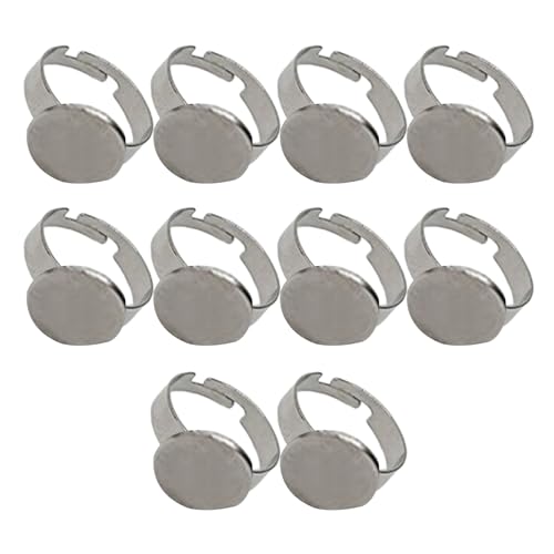 10pcs Robuste Edelstahlringe Blanks Verstellbare Edelstahlringe Unterstützung Für Handwerksbehörden von Uqezagpa