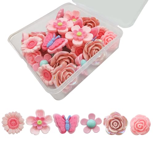 30 Stück Harz-Blumen-Reißnägel, schöne Pinnnadeln, multifunktional, für Fotowand, Klassenzimmer und Schreibtischdekoration, Blumen-Reißzwecken von Uqezagpa