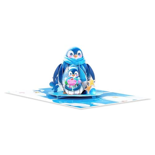 3D-Pinguin-Popup-Karte für Geburtstag, Muttertag, Valentinstag, Dankeschön, mit Umschlag und abnehmbarem Notiz-Set 3D-Pinguin-Popup-Karte für Geburtstag, Muttertag, Valentinstag, Dankeschön, mit Umschlag und abnehmbarem Notiz-Set von Uqezagpa