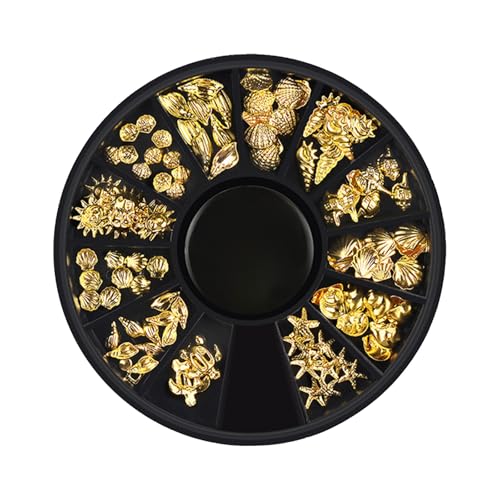 Art Pailletten Glitzer Nagelkunst Aufkleber 3D Metallrahmen Für Muschel Seestarfisch Bolzen Auf Nägeln Charm Jewelry 1 von Uqezagpa