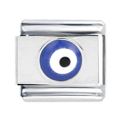 Blaues Auge italienisches Charm-Verbindungsstück zur Schmuckherstellung, Modul-Zubehör, modulare Herstellung für Schmuck, Kunst- und Bastelbedarf von Uqezagpa