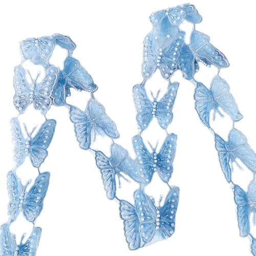 Elegante Pailletten-Schmetterling-Spitzenapplikationen, handgefertigte Dekoration, Perlen-Patches für modische Brautkleidung von Uqezagpa