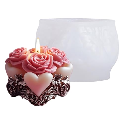 Geprägte Blumen-Silikonformen in Rosenform für Epoxidharz, Seife, Hochzeitsdekoration, Herzform Geprägte Blumen-Silikonformen in Rosenform für Epoxidharz, Seife, Hochzeitsdekoration, Herzform von Uqezagpa