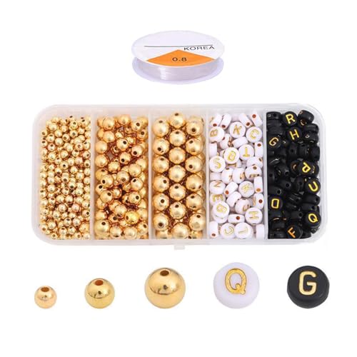 Gold Silber Round Spacer Perlen Harz Perlen Schmuck Perlen Briefperlen Für Handgefertigtes Handwerksprojekt Und Schmuckzucht Gold Silber Round Spacer Perlen Harz Perlen Schmuck Perlen Briefperlen Für Handgefertigtes Handwerksprojekt Und Schmuckzucht von Uqezagpa