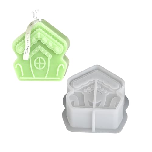 Hausstatue Silikonkerzenformen Für Kerzenseife Süßigkeiten Kuchenformen Schokolade Fondantform Epoxidharz Silikonformen von Uqezagpa