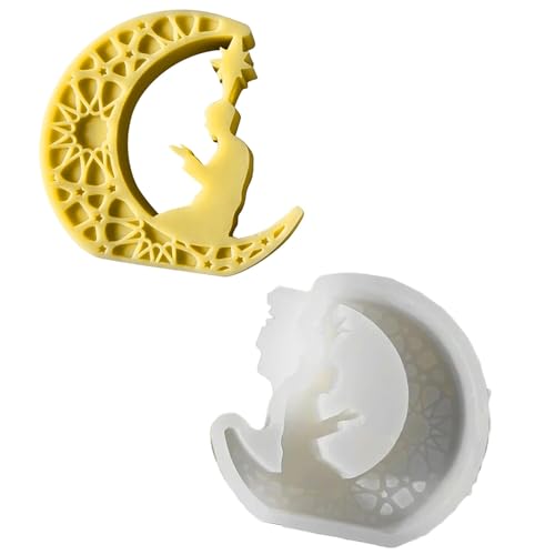 Mondförmige Epoxidharz-Form, Eid-Serie, wiederverwendbare Silikonformen zum Basteln von Schmuck, Ornamenten und Dekorationsprojekten von Uqezagpa