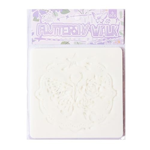 Schmetterlings-Schablonen, Zeichenschablonen, Malschablonen, Blumen für Schulen, Zuhause, Basteln, Blumen, Scrapbooking, Malen, Basteln, 6 Stück von Uqezagpa