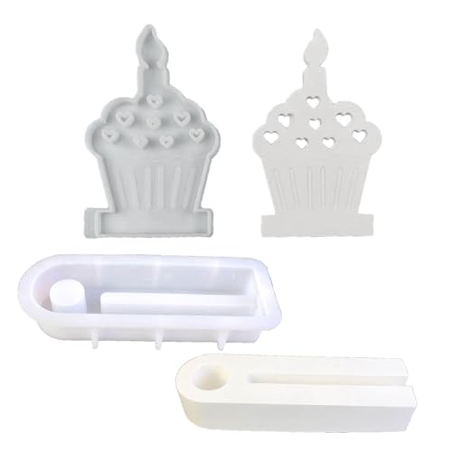 Silikonformen für Kuchen, Kerzenständer, Harze, Gießformen, Herz-Kuchenhalter, Silikonformen, Beton, Kerzenständer, Harze, Herzhalter, Gussteile von Uqezagpa