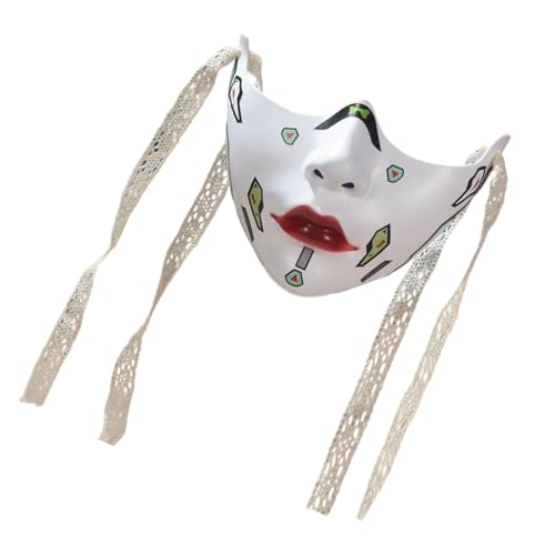 Uni Maskerade Beauty Cosplay Mechanisches halbes Gesicht für Karneval Halloween Dress Up Party von Uqezagpa