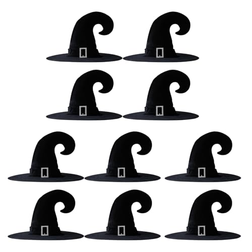 Uqezagpa 10 Stück Halloween Hexenhut Bequeme Maskeraden Party Kopfbedeckungen Weicher Stoff Zauberer Kostüm Zubehör Hexenkostüm für Frauen Uqezagpa 10 Stück Halloween Hexenhut Bequeme Maskeraden Party Kopfbedeckungen Weicher Stoff Zauberer Kostüm Zubehör Hexenkostüm für Frauen von Uqezagpa