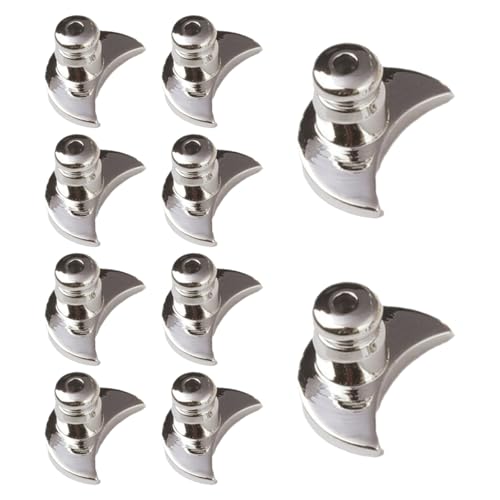 Uqezagpa 10 Stück Ohrring-Verschlüsse aus Metall, Mondform, Ohrring-Verschlüsse für Frauen, unterstützt hängende Ohren mit sicherer Verriegelung Uqezagpa 10 Stück Ohrring-Verschlüsse aus Metall, Mondform, Ohrring-Verschlüsse für Frauen, unterstützt hängende Ohren mit sicherer Verriegelung von Uqezagpa