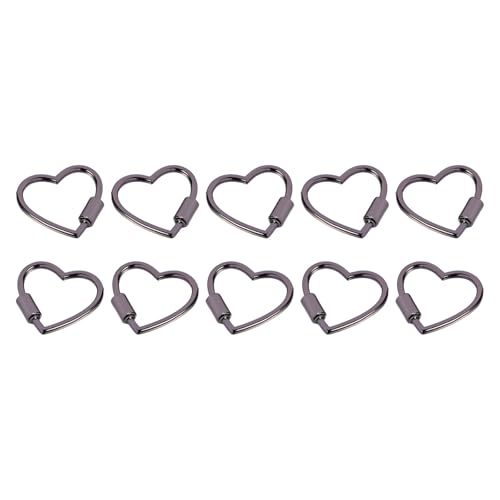 Uqezagpa 10 x Herz-Karabiner, Schlüsselanhänger-Clip für Schlüssel, Tasche, Gurt, Schnallen, Metall-Karabiner-Clip mit Schraubverschluss Uqezagpa 10 x Herz-Karabiner, Schlüsselanhänger-Clip für Schlüssel, Tasche, Gurt, Schnallen, Metall-Karabiner-Clip mit Schraubverschluss von Uqezagpa