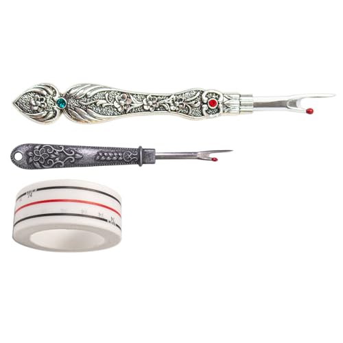 Uqezagpa 2 x Metall-Nahttrenner mit Nähband, Nähnaht-Fadenentferner, Werkzeug für Nadelarbeiten, Muster-Nähen Uqezagpa 2 x Metall-Nahttrenner mit Nähband, Nähnaht-Fadenentferner, Werkzeug für Nadelarbeiten, Muster-Nähen von Uqezagpa