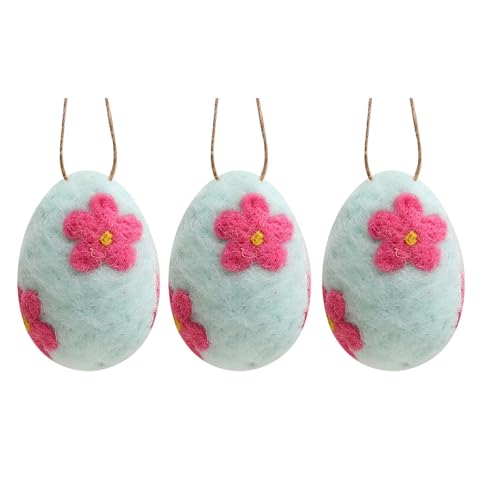 Uqezagpa 3 Stück Ostereier Handarbeit aus Filz für Weihnachtsdekoration, Osterbaum-Anhänger, bunte Korbfüllung Uqezagpa 3 Stück Ostereier Handarbeit aus Filz für Weihnachtsdekoration, Osterbaum-Anhänger, bunte Korbfüllung von Uqezagpa