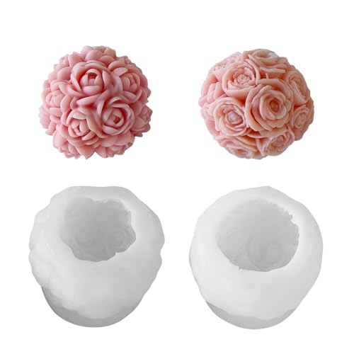Uqezagpa 3D-Blumen-Kerzenformen, Gießformen, Epoxidharz, handgefertigte Silikonformen, Gipsformen, Ornament von Uqezagpa