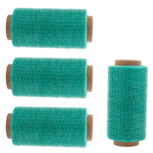 Uqezagpa 4 Rollen Ledernähgarn, gewachst, je 160 Meter, Handnähgarn für Lederhandwerk, Schuhreparatur von Uqezagpa