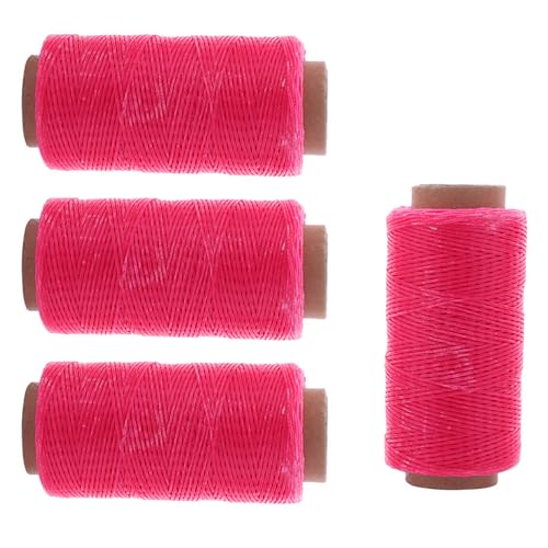 Uqezagpa 4 Rollen Ledernähgarn, gewachst, je 160 Meter, Handnähgarn für Lederhandwerk, Schuhreparatur von Uqezagpa