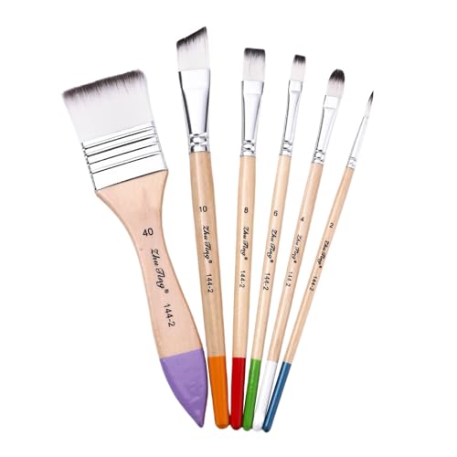 Uqezagpa 6-teiliges Acryl-Pinsel-Set, Nylon-Haarpinsel, Aquarell-Malpinsel, Kunstpinsel, Zeichnung von Uqezagpa