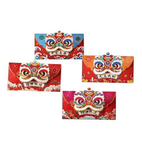 Uqezagpa Briefumschläge für traditionelles Frühlingsfest 2025, Schlangenjahr, Geldpakete, Papiertüte, Hongbao, 4 Stück Uqezagpa Briefumschläge für traditionelles Frühlingsfest 2025, Schlangenjahr, Geldpakete, Papiertüte, Hongbao, 4 Stück von Uqezagpa