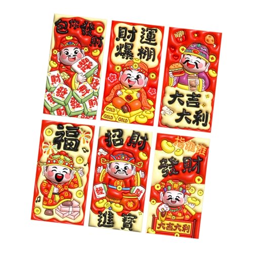 Uqezagpa Briefumschläge für traditionelles Frühlingsfest 2025, Schlangenjahr, Geldpakete, Papiertüte, Hongbao, 6 Stück Uqezagpa Briefumschläge für traditionelles Frühlingsfest 2025, Schlangenjahr, Geldpakete, Papiertüte, Hongbao, 6 Stück von Uqezagpa