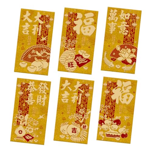 Uqezagpa Briefumschläge für traditionelles Frühlingsfest 2025, Schlangenjahr, Geldpakete, Papiertüte, Hongbao, 6 Stück Uqezagpa Briefumschläge für traditionelles Frühlingsfest 2025, Schlangenjahr, Geldpakete, Papiertüte, Hongbao, 6 Stück von Uqezagpa