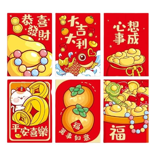 Uqezagpa Briefumschläge für traditionelles Frühlingsfest 2025, Schlangenjahr, Geldpakete, Papiertüte, Hongbao, 6 Stück Uqezagpa Briefumschläge für traditionelles Frühlingsfest 2025, Schlangenjahr, Geldpakete, Papiertüte, Hongbao, 6 Stück von Uqezagpa