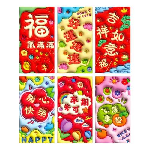 Uqezagpa Briefumschläge für traditionelles Frühlingsfest 2025, Schlangenjahr, Geldpakete, Papiertüte, Hongbao, 6 Stück Uqezagpa Briefumschläge für traditionelles Frühlingsfest 2025, Schlangenjahr, Geldpakete, Papiertüte, Hongbao, 6 Stück von Uqezagpa