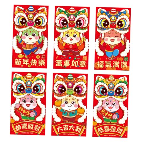 Uqezagpa Briefumschläge für traditionelles Frühlingsfest 2025, Schlangenjahr, Geldpakete, Papiertüte, Hongbao, 6 Stück von Uqezagpa