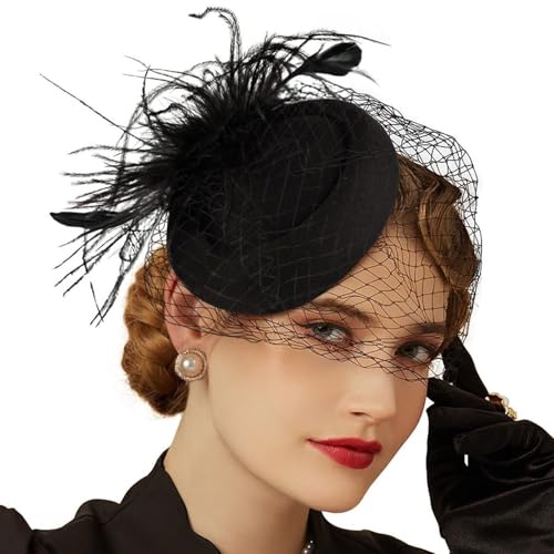 Uqezagpa Bühnenaufführungen Kopfschmuck Atmungsaktiven Meshes Kopfbedeckung Teas Party Kopfbedeckung Für Besondere Anlässe Vintage Hochzeitshut von Uqezagpa